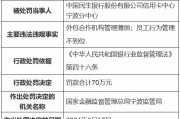 民生银行信用卡中心宁波分中心被罚70万元：外包合作机构管理薄弱 员工行为管理不到位